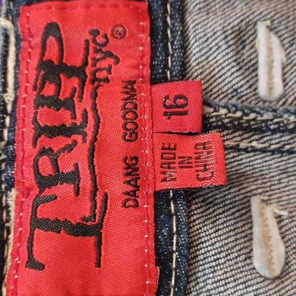 TRIPP NYC DENIUM BONDAGE PANTS SIZE 16 BLUE - Picture 14 of 16